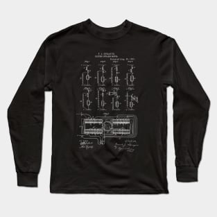 Electric Dynamic Motor Vintage Patent Hand Drawing Long Sleeve T-Shirt